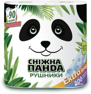 Water delivery Kharkiv — Бумажные полотенца "Снежная панда" 2 слоя 200 отрывов 2 рулона_1